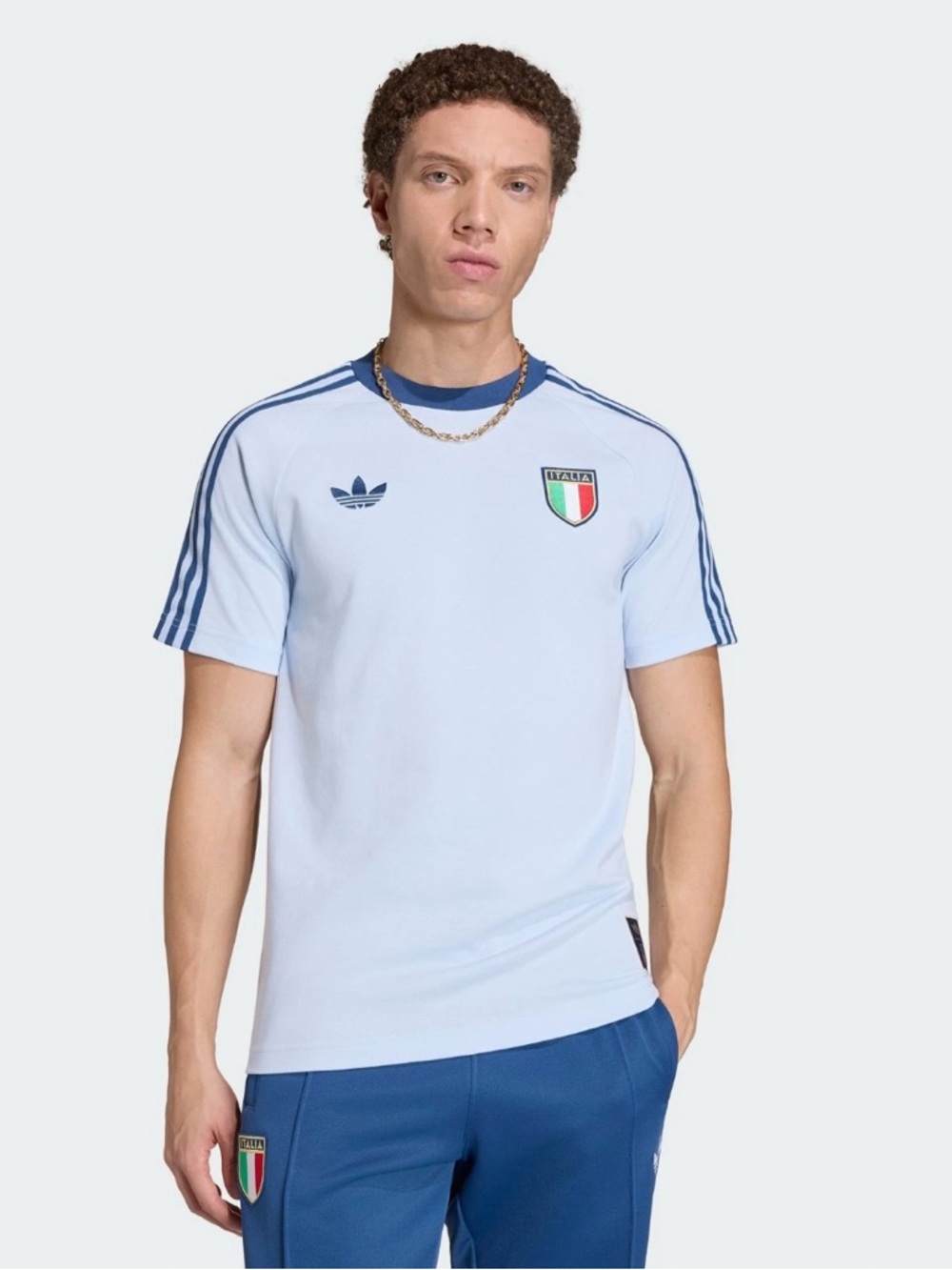 Adidas Originals Men's Italy Soccer 3 Stripe T Shirt New With Tags Size M